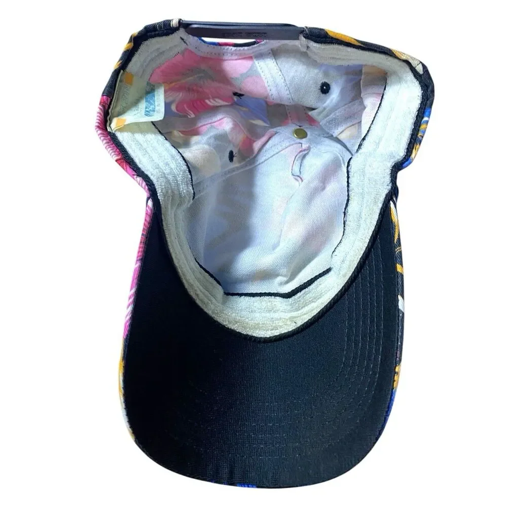 Vintage 90s San Sun Floral Hawaiian Tropical Snapback Hat Cap Hawaii Canvas
